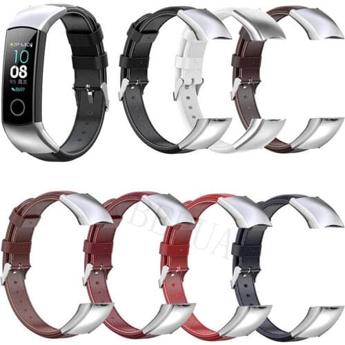 Luxury Leather Quality Watch Band Strap For Huawei Honor Band 5 4 Replacement Wristband For Honor Band 4 Smart Watchbands Belt