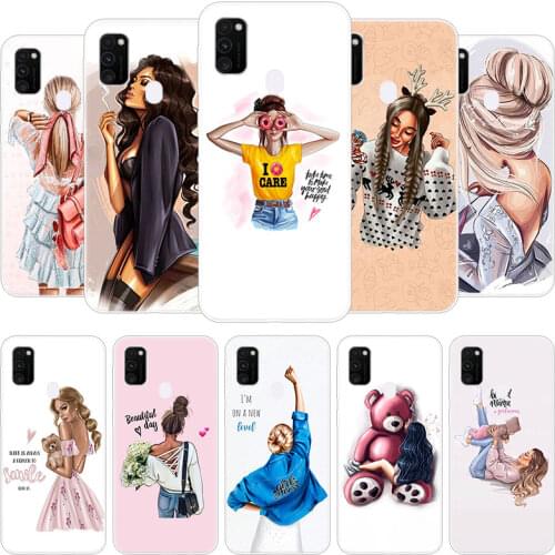 Super Mom Baby Girl Case for Samsung Galaxy F41 M01 Core M02S M12 M21S M30S M31S M42 M51 M62 A6 A7 A8 Plus 2018 Silicone Cover
