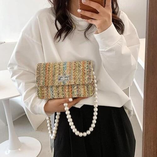 Shoulder Bag Handbag Crossbody Bag Designer Purse Women Bag Fashion Weave Messenger All-match 2021 New Trend PU Leather Beaded