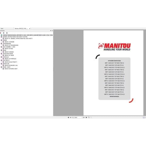 Manitou MRT, MC Series 2020 Telehandlers & Forklift 6.12GB PDF Service and Parts Manual DVD
