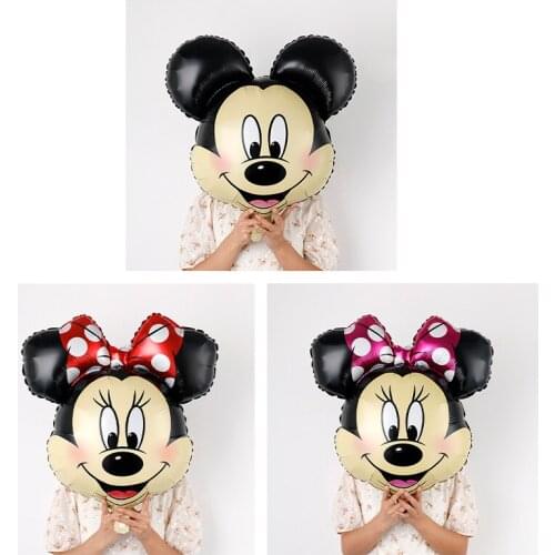 1PC Baby shower girl boy party balloon Mickey Minnie head balloons birthday party decorations kids globos baby shower toys