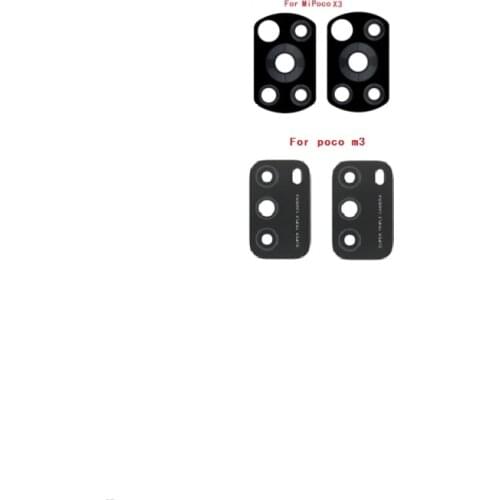 50PCS , Rear Back Camera Glass Lens Cover For Xiaomi POCO F3 5G M3 X3 NFC Global Version Poco M3 With Adhesive Sticker