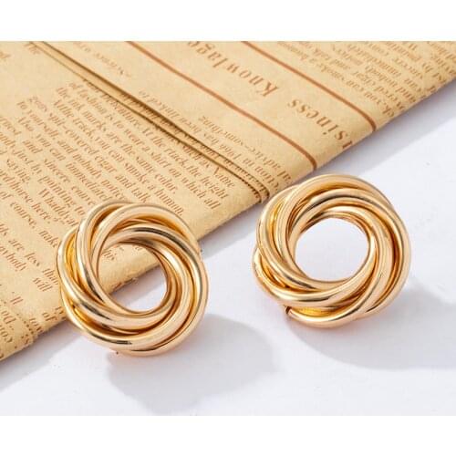 New Fashion Statement Gold Hoop Earrings For Women Geometirc Irregular Round Circle Metal Earring 2021 Trend Accessories Jewelry