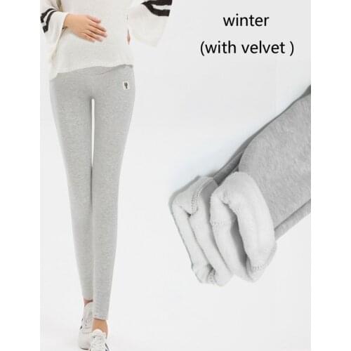 Winter Velvet Pants For Pregnant Women Maternity Leggings Cotton Warm Clothes Thicken Pregnancy Trousers Maternity Clothing 4XL