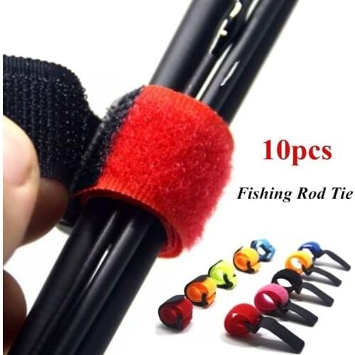 10pcs Nylon Hook and Loop Strap Cable Ties Self-adhesive Reusable Cord Tidy PC TV Organizer Random Colour Dropship