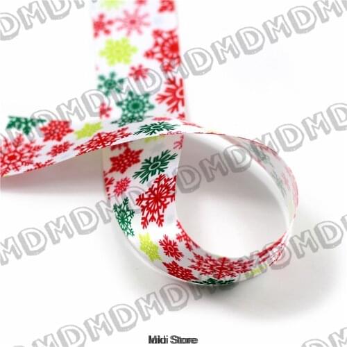 100 Yards 9mm-75mm Size Colorful Snowflake Printed Satin Ribbon DIY Handmade Gift Wrapping, Packing Webbing MD150713-25-1089
