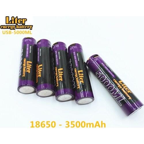 2PCS Liter energy battery USB 18650 3500mAh 3.7V Li-ion Rechargebale battery USB 5000ML Intelligent battery + USB wire