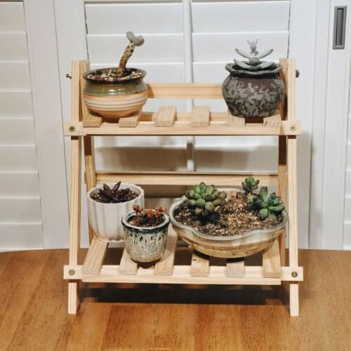 2 Tier Ladder Plant Stand Wood Flower Pot Display Shelf Rack for Indoor Outdoor Balcony Flower Plant Holder Stand Storage Rack