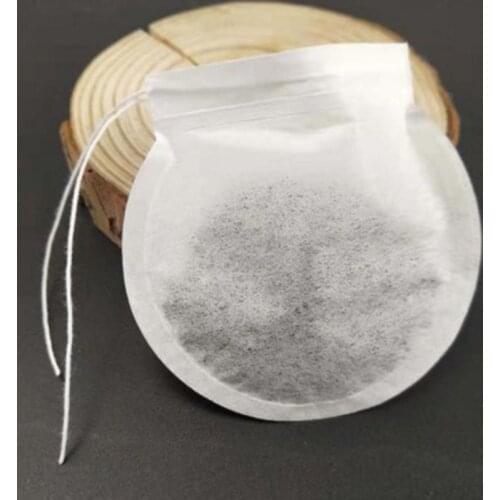 300 Pcs Round Shape Tea Filter Bags Disposable Empty Drawstring Teabags Infuser 6cm/7.5cm