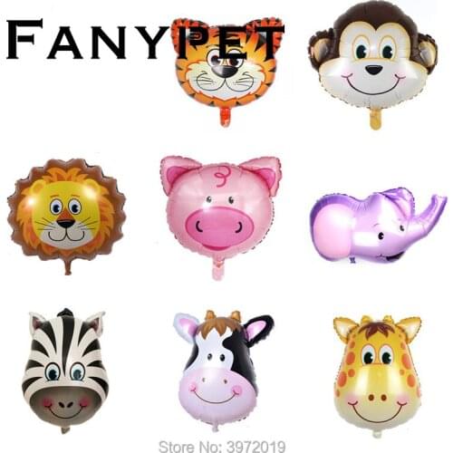 50pcs big size Tiger Zebra Lion Monkey Animal Air Helium Balloon Birthday Party Decor Animal Zoo Theme Supplies Toys Kids Gift