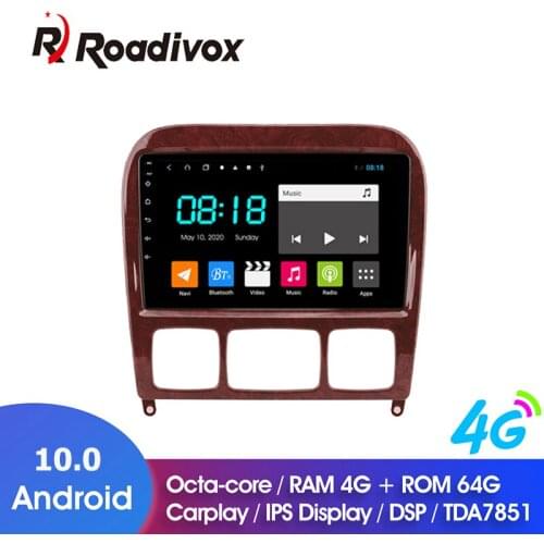 9" Android 10 Car DVD GPS Radio Player For Benz S Class W220 S280 S320 S350 AMG RAM 4G ROM 64G Multimedia Navigation Video Head