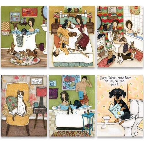 5d Diy Diamond Warm Painting Wall Art Handmade Family Cross Stitch Picture Vintage Home Decal Pet Full Round Drill Embroidery