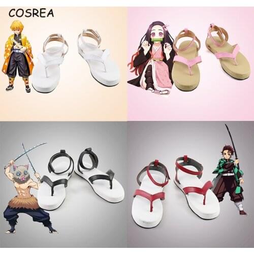 Anime Demon Slayer: Kimetsu no Yaiba Cosplay Shoes Kamado Tanjirou Japanese Hibiscus Kamado Nezuko Women Men Halloween Boots