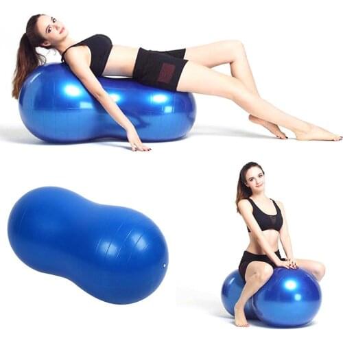 Peanut Ball Inflatable Peanut Exercise Ball Blow Up Thickened Peanut Balance Ball with Manual Pump Yoga Fitness Physical Therapy