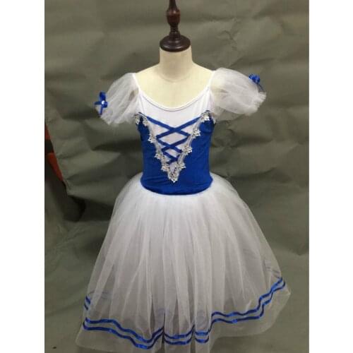 Giselle Long Tutu Ballet Dress Girls Short Puff Sleeve Ballet Costume Professional Gymnastics Leotard Toddler Girl Clothes Kids