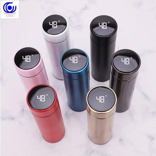 New Straight Body Temperature Measuring Cup Business Gift Cup 304 Stainless Steel Smart Vacuum Mug Customized Logo