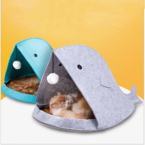 Shark Style Dog House New Creative folding Felt Pet Nest Removable Washable cat Nest Supplies