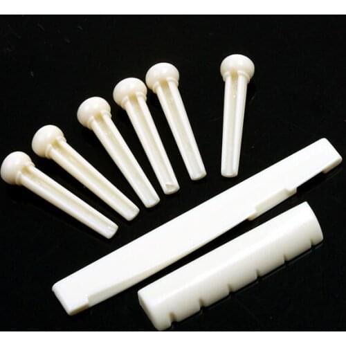 Hot Sale One Set Folk Guitar Bone Bridge Pins Saddle Nut Small and Exquisite High Quality Guitar Parts & Accessories