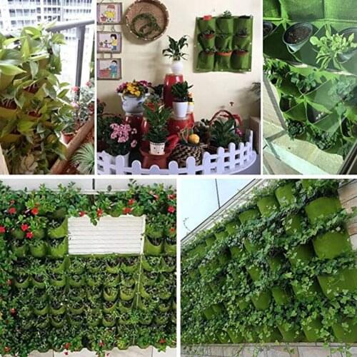 Multi-Pocket Vertical Planter Flower Growing Container Wall-Mounted Planting Bag houseplants or vegetables in just a single area