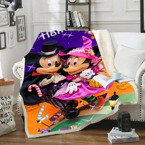 Cartoon Disney Minnie Mickey Mosue Halloween Gifts Baby Plush Blanket Throw Sofa Bed Cover Single Twin Bedding for Children