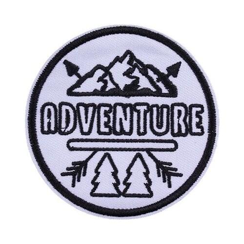 Adventure Mountain Embroidery Patches For Clothing Travel Iron On Patches On Clothes Natural Patch Badge Custom Patch Applique