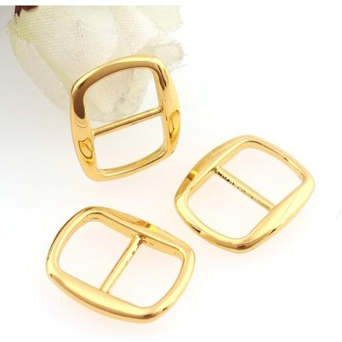 New arrived 20pcs/lot Gold Small Square Alloy Metal Shoes Bags Tri-glides Belt Buckles 10mm DIY Accessory Sewing Scrapbooking