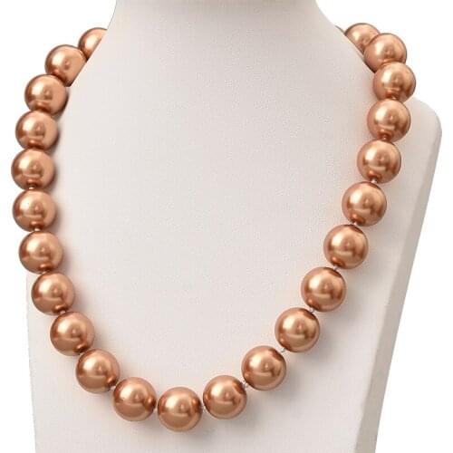 Wholesale Handmade DIY 14mm Knotted Colorful Pearls Necklace Making DIY Imitation Pearls jewelry Making Diy Necklace 18inch H810