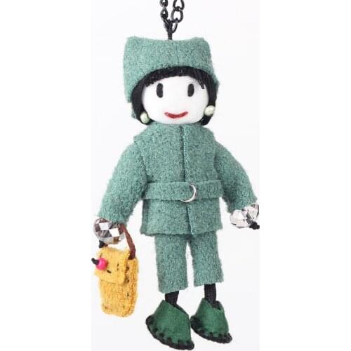 Bonsny Handmade Kawaii French Doll Necklace Winter Statement Necklaces Cute Doll Pendant 2015 New Choker Girls Women Accessories