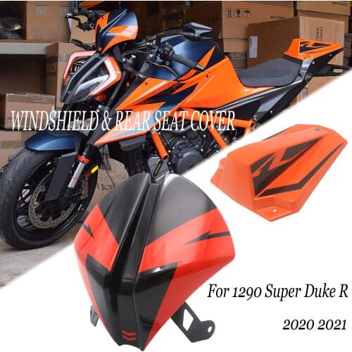 Motorcycle Front Windshield Windscreen Airflow Wind Deflector Rear Seat Fairing Seat Cowl Cover For 1290 Super Superduke R 2020