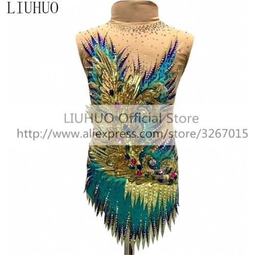 LIUHUO Figure Skating Dress Womens Girls' Ice performance Rhythmic gymnastics competition Leotard Artistic Costume Phoenix Kids