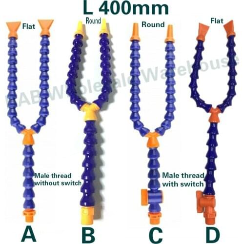 L 400 mm flat and round nozzle flexible oil coolant pipe hose cooling pipe lathe metal cooling hose lathe cooling 1/4 3/8 1/2