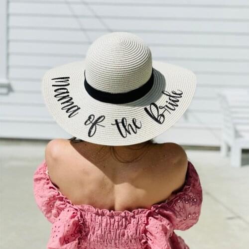 Mother of the groom Bride to be beach floppy hat Wedding engagement Bachelorette hen Party Bridal Shower decoration gift present
