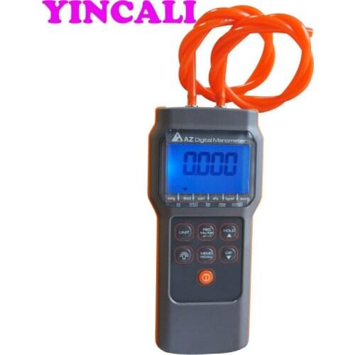 AZ82152 Portable Differential Pressure Gauge 15psi High Performance Digital Manometer Micro Pressure Table Blue Backlight