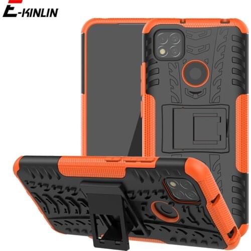 Shockproof Tough Rugged Back Cover For Redmi 9i 9C NFC 7A S2 Armor Hybrid Silicone Holder Stand Case