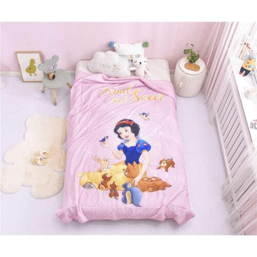 Pink Summer Quilt for Girls Bedding 150*200cm Thin Comforter Single Queen Size Childrens Bedroom Disney Snow White 3D Printed