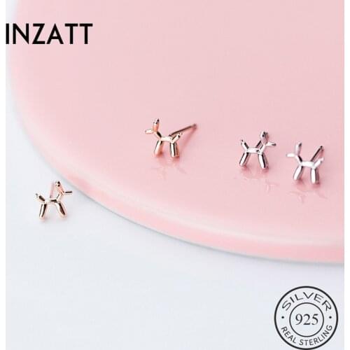 INZATT Real 925 Sterling Silver Animal Beer Stud Earrings For Fashion Women Minimalist Fine Jewelry Punk Accessories