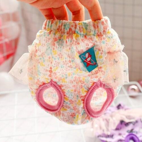 Cute Colourful Floral Dog Panties Pet Physiological Menstrual Pant Estrus Sanitary Diapers Shorts Washable Underwear for Dog Cat