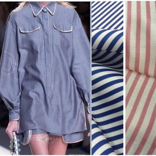 Blue striped printed fabric digital printed fabric meter fashion dress handmade DIY fabric wholesale cloth