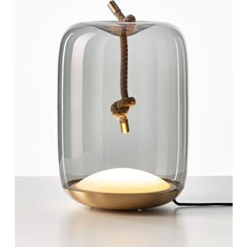 Nordic glass table lamp living room simple art study designer model room villa bedside table lamp