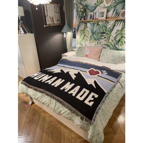 Snow mountain human made street art love heart throw blanket home tapestry sofa cover carpet