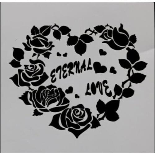 Rose Heart Shape Scrapbooking Photo Album Decorative Embossing Paper Cards Making Template Drawing Sheet Stencil Bullet Journal