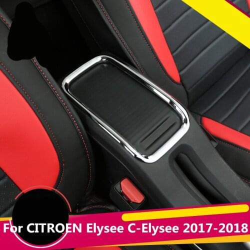 Armrest box decoration bright frame Interior decoration Auto Accessories For CITROEN Elysee C-Elysee 2017-2018