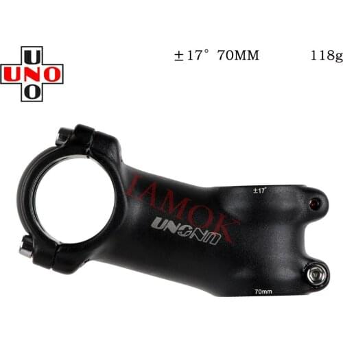 UNO AS-007N Bike Ultra Light Matte Black Stem Iamok 7/17/35 Degree 60-130mm 31.8x28.6mm Gray Logo Stems Bicycle Parts
