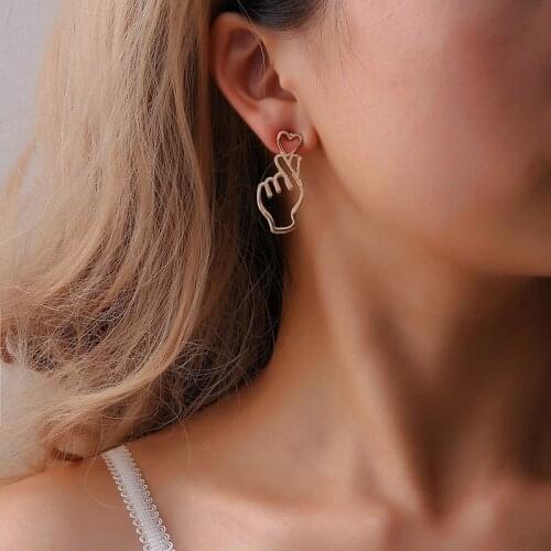 TOUCHEART INS Fashion Gold Heart Stud Earrings For Women Hip Hop Earring Jewelry Making Statement Handmade Earrings SER190177