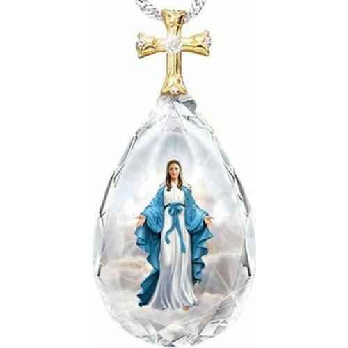 Virgin Mary Womens Necklace Pendant Divine Inspiration Pure Cross Womens Necklace Pendant Mothers Day Gift Jewelry Accessorie