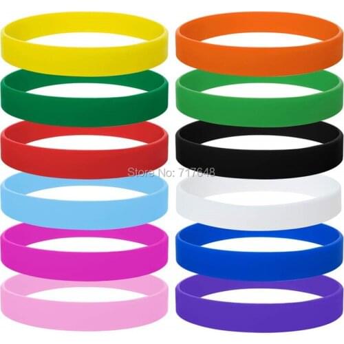 100pcs Blank Pure Assorted wristband silicone bracelets free shipping by epacket A