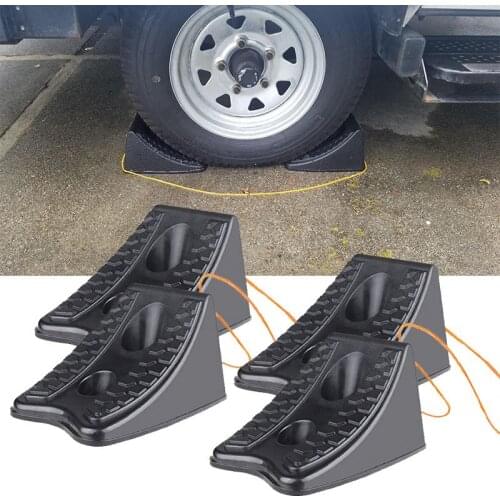 2 Pcs Antislip Vehicle Car Truck Wheel Tire Chock Stop Block Black