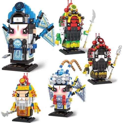 200+PCS Brickheadz Chinese Romance The Three Kingdoms Figures Building Blocks DIY Brick Kids Toys Friends classnic