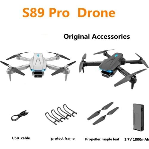 S89 pro Drone Battery 3.7V 1800mAh / Propeller Maple Leaf / USB Cable S89 Drone Spare Parts Original Accessories Flying 15 Mins