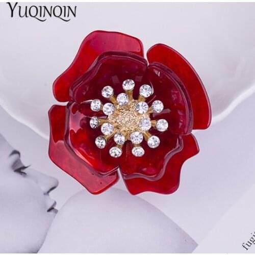 Acrylic Vintage Engagement Rings for Women Rose Flower Resin Adjustable Punk Ring for Girls Female Beautiful Jewelry